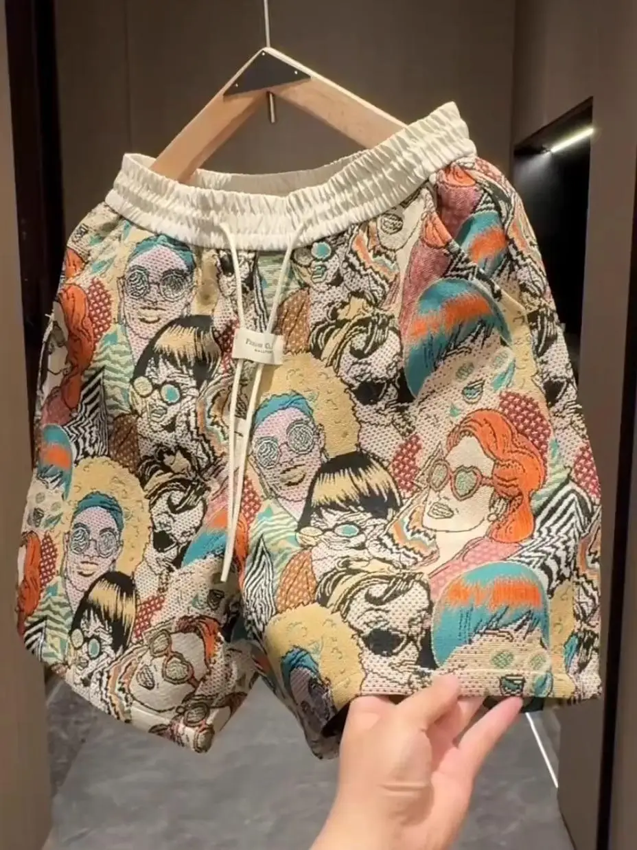 

Мужские летние тонкие брюки в американском стиле, повседневные, для пляжа и спорта, прямого кроя, длиной до колена, для активного отдыха, молодежные