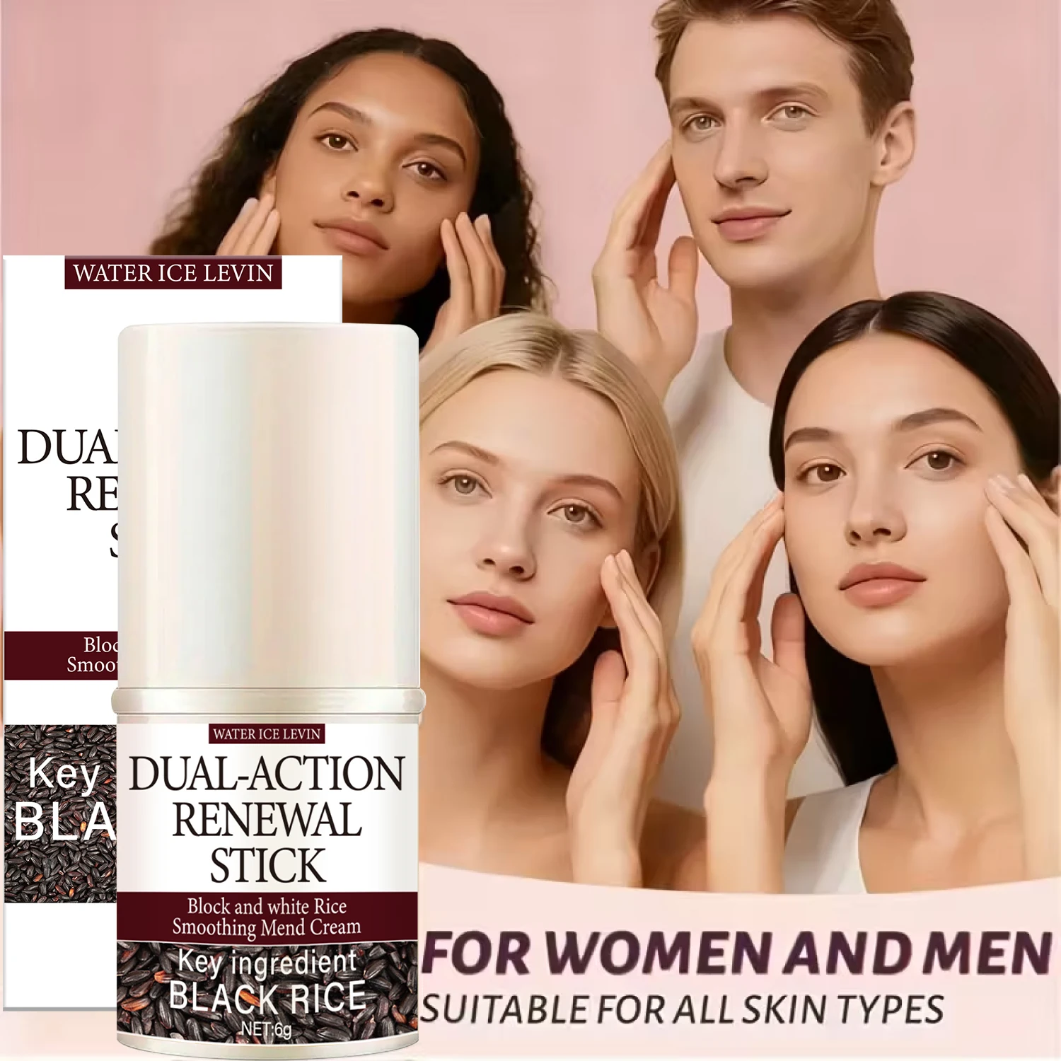 Dual-Action Renewal Stick (Black Rice): Bee Venom-Infused, Smoothing/Mending, Hydrates Skin Daily for Softness & Confidence