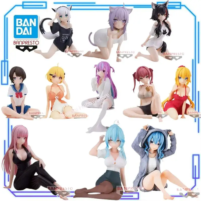En Stock, Figura Original Banpresto Relax Time Hololive IF Shirakami Fubuki Ookami Mio Yozora Mel Akai Haato, Modelo de Anime de Acción
