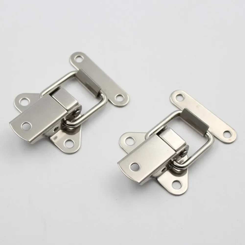 

Set Latches Silver Spring Stainless Steel Toggle Loaded Metal 4Pcs Tools Accessory Box Clamp Elements Kit Brand New