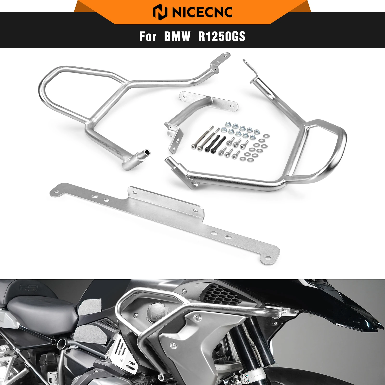 

For BMW R1250GS 2019-2024 Motorcycle Upper Crash Bars Stainless Steel for BMW R 1250 GS R1250GS 2024 2023 2022 2021 2020 2019