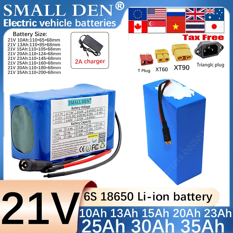 

21V 35Ah 30Ah 25Ah 23Ah 20Ah 15Ah 13Ah 10Ah New 18650 Lithium battery pack 650W Suitable for various power tools +2A charger