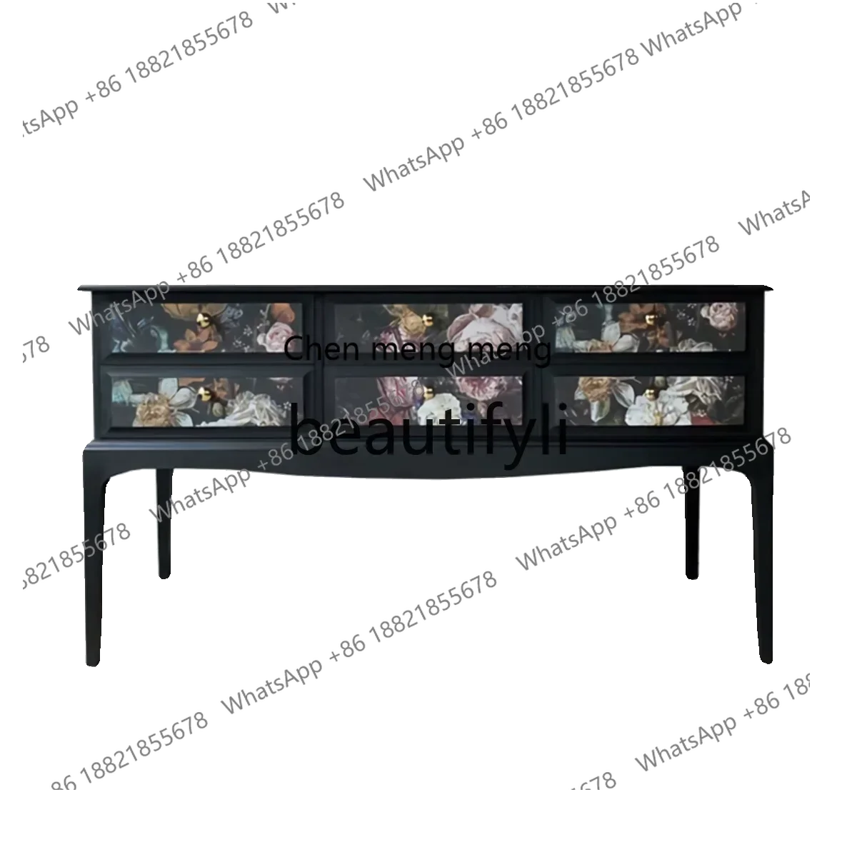 

G Retro chest, hand-painted drawer type storage locker, living room foyer, French entrance cabinet