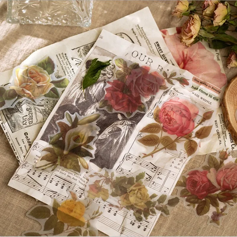 60pcs Per Lot No.4 Flower Shop Series Random Style Plant Stickers Journal DIY Vintage Decoration Collage Supplies Cute Stickers