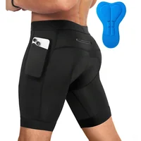 Pantalones cortos de ciclismo de rendimiento para hombre con almohadilla 3D, transpirables de secado rápido para carretera y montaña con pantalones cortos de bicicleta con 3 bolsillos