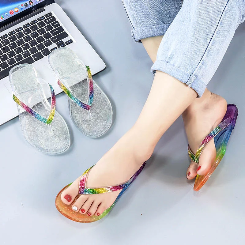 Slippers Woman Flip flops women shoes slides Cloud Cartoon rainbow summer Beach Sandal Outdoor Soft Non Slip Men Male  Female