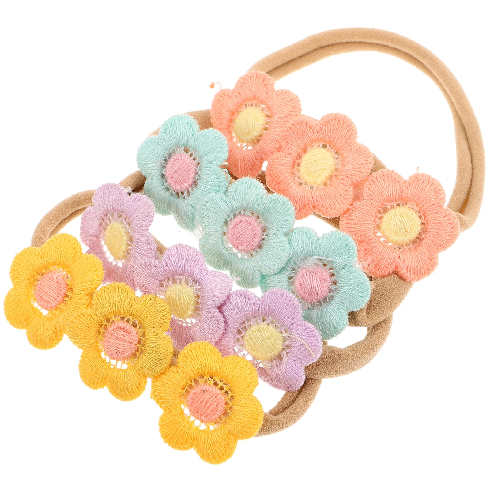 

4pcs Baby Girls Daisy Headband Soft Elastic Flower Hair Bands For Newborns Infants Toddlers Ponytail Holder Accessories