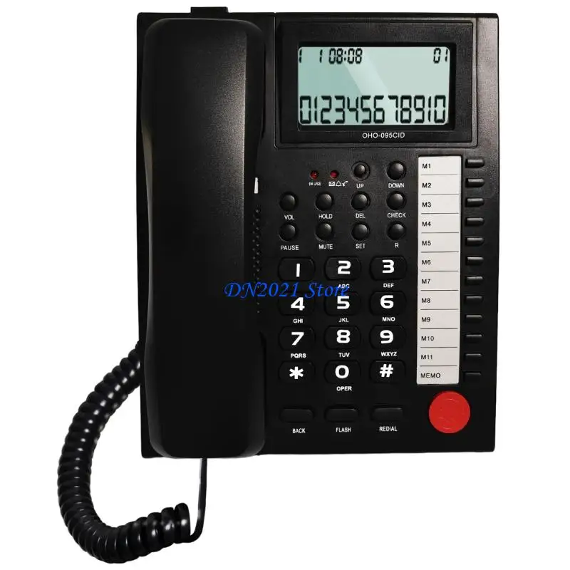 F3KE Desktop Corded Landlines Phone With Bright Caller Display And HandsFree Option