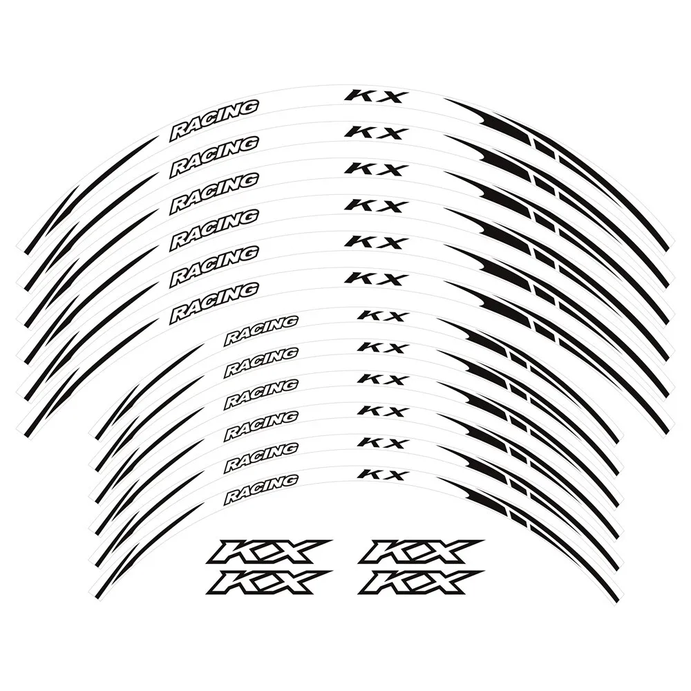 

Tire Rim Wheels Sticker Decal Stripes Reflective For KAWASAKI KX 100 112 125 250 Motorcycle Stickers Decals