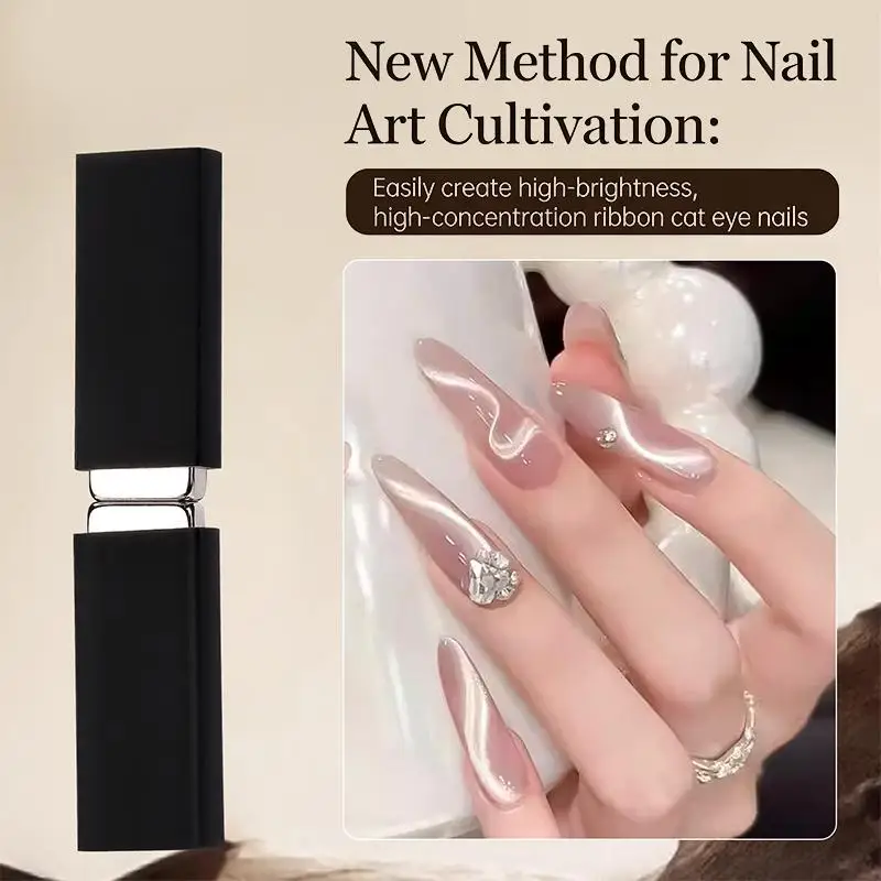 【Bastões Magnéticos para Unhas Efeito Olho de Gato com Ponta Dupla e Capa Protetora para Esmalte em Gel UV Francês 3D】