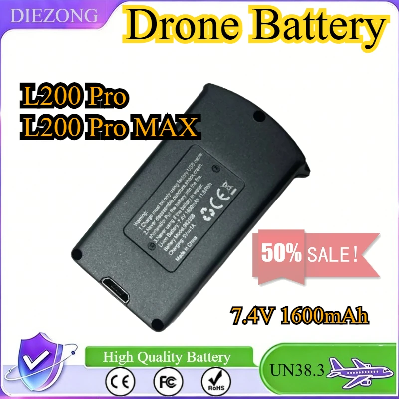 

L200 Pro Drone Battery L200 Pro MAX 7.4V 1600mAh Battery for Drone L200 Pró Max Bateria Wholesale LYZRC
