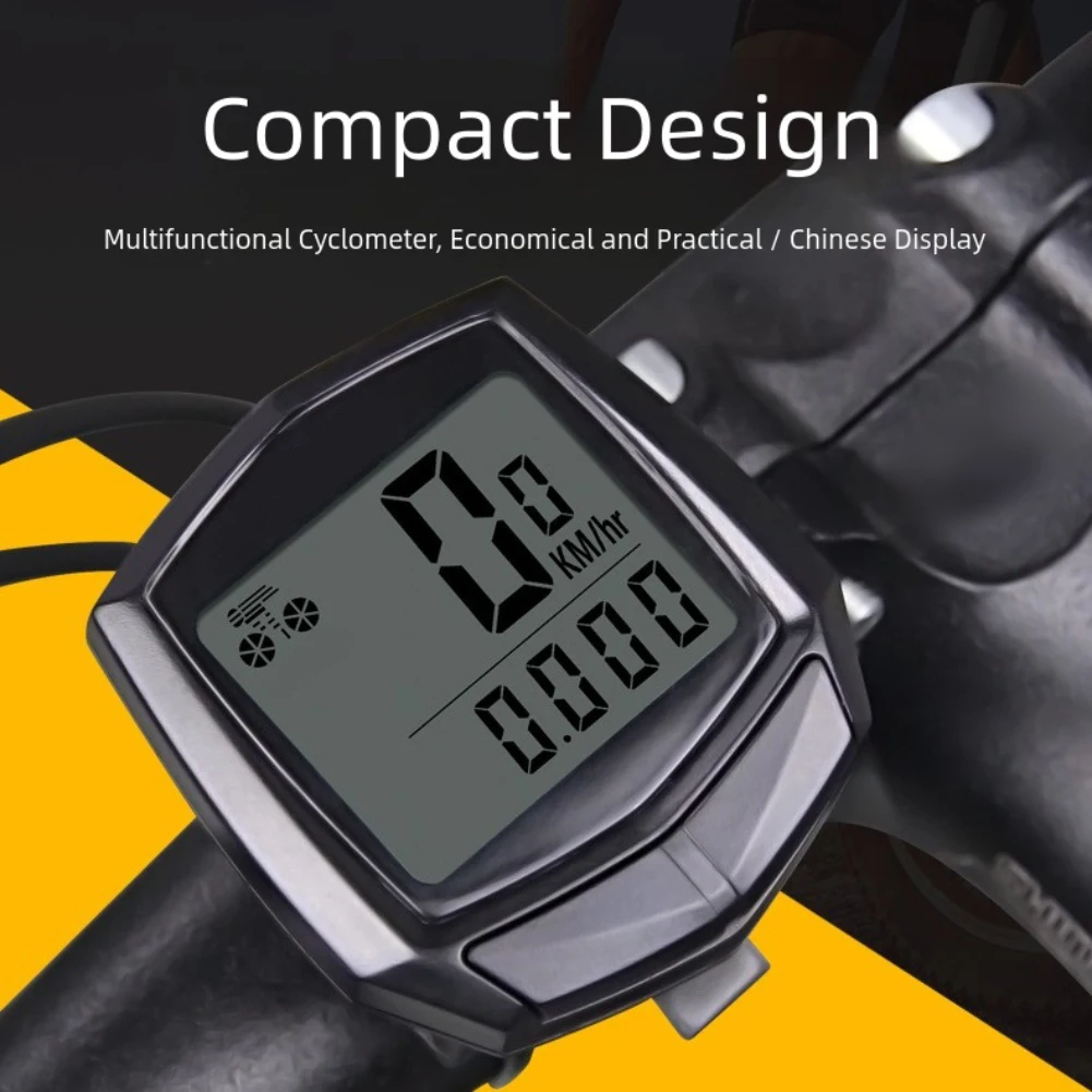 

Wireless Bicycle Odometer with Waterproof Backlight LCD Display Speedometer Cycling Computer for Road Mountain and Folding Bikes