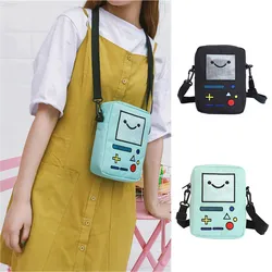 Cartoon Anime Adventure Time Bmo Small Bags For Women Phone Purse Female Canvas Game Machine Shoulder Bag Funny Crossbody Bag