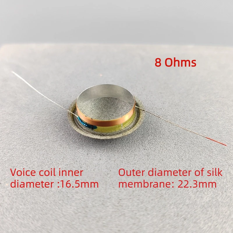 2PCS Dome Tweeters Voice Coil Black Silk Diaphragm 16.5 Core Two Side Wires Treble Speaker Repair 8Ohm