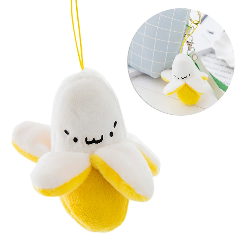 

3 Pcs Plush Banana Hanging Decor Bag Figure Toys Bananas Cell Phone Foreign Trade Child