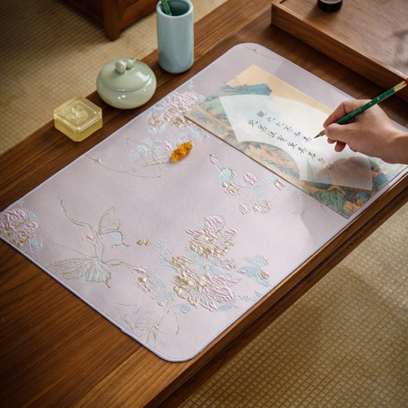 Chinese Mat Thickened Felt Pad for Calligraphy and Painting Exquisitely Calligraphy Mat with Creative Painted Designs Study Tool
