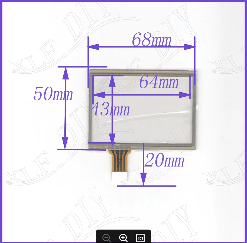 ZhiYuSun AL3431  inch Touch Screen Glass 68mm*50mm 4 wire resistive Touch Panel   AL 3431 FOR  TABLE for laptop 68*50