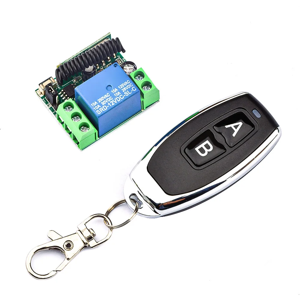 DC 12V 10A 1 Way Relé 433Mhz Interruptor de Control Remoto Inalámbrico RF Transmisor con Control Remoto 1 Chanel Para Luz LED puerta