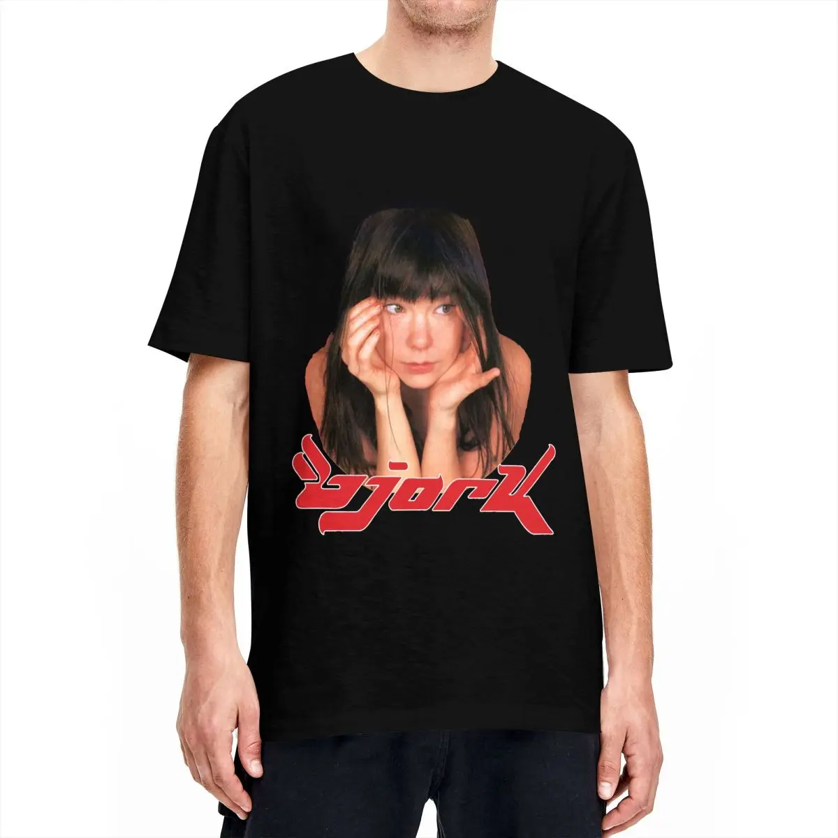 Retro Bjork Shirt Bjork T Shirt Men Round Neck Short Sleeve Clothes Music Bjork Unisex Heavy 100%Cotton Summer TopsTops