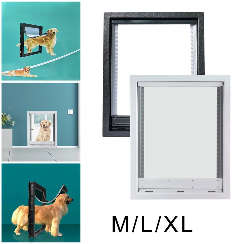 Large Pet Door PVC Magnet Automatic Closing Door  Security Accessory for Big Dog Gate Puppy Fences With Baffle Pet Supplies