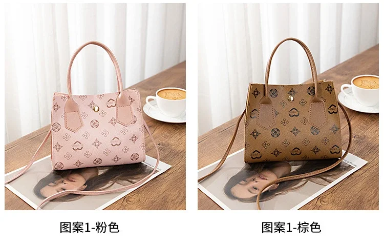 Large Capacity Pvc Shopping Bag Women Handbag Cabas Old Flower Double Pocket Tote Bag Daily Match Soft Cotton Material