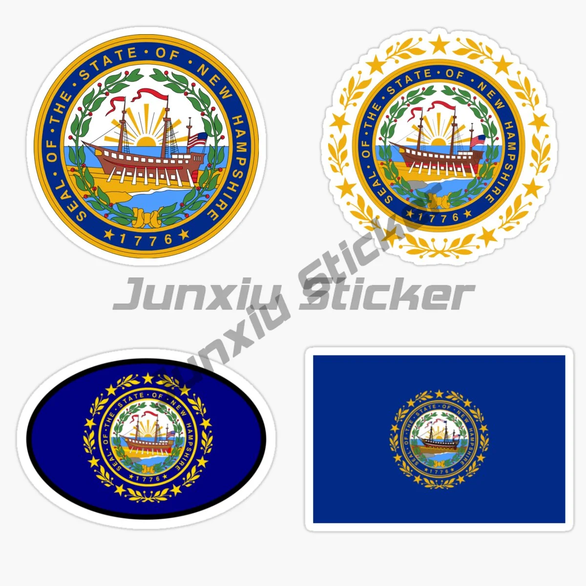 New Hampshire Staatsflagge UV-geschützte Aufkleber Auto-Dekor Autoaufkleber Vinyl-Aufkleber Gestanzte Sonnenschutz-Aufkleber Wasserdicht