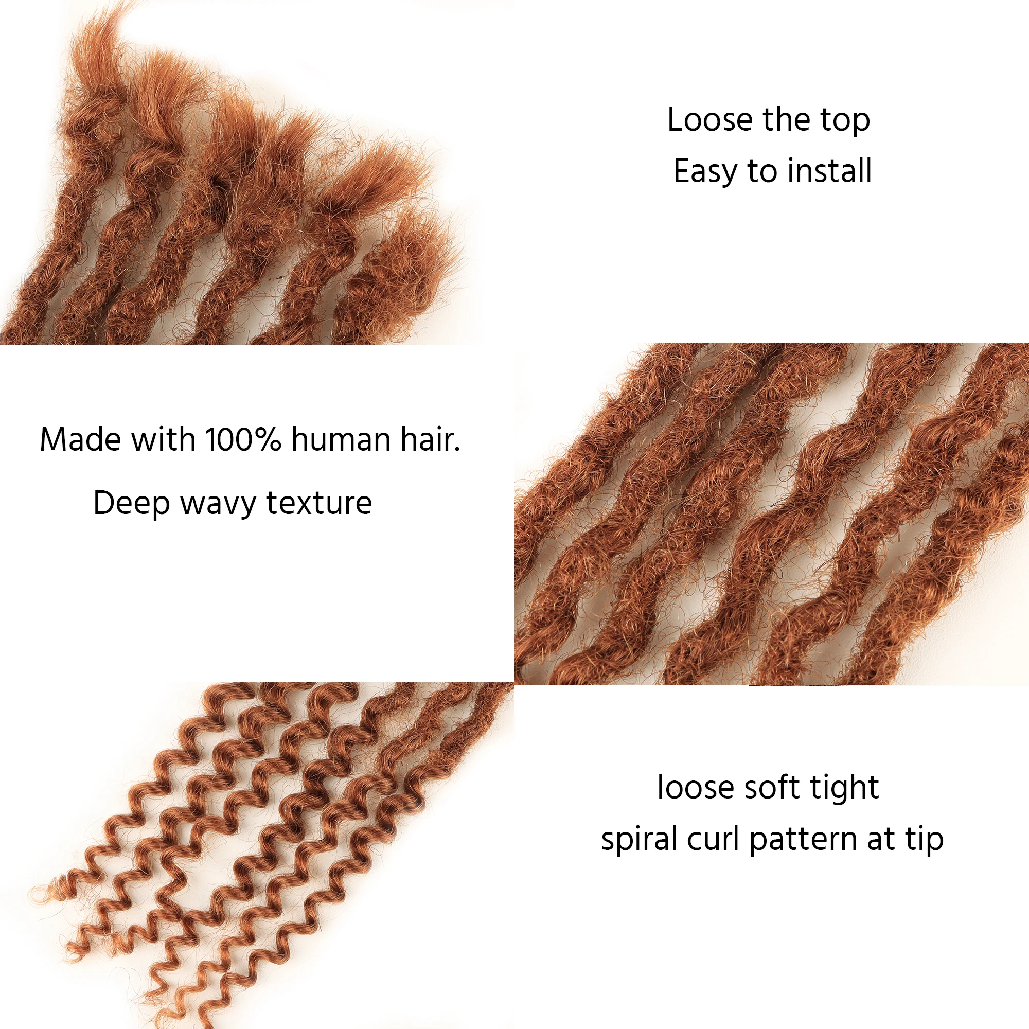 Orientfashion dreadkocs curry hair goddes Afro Fully Handmade Permanent Loc Extensions Human Hair micro locs hair extensions