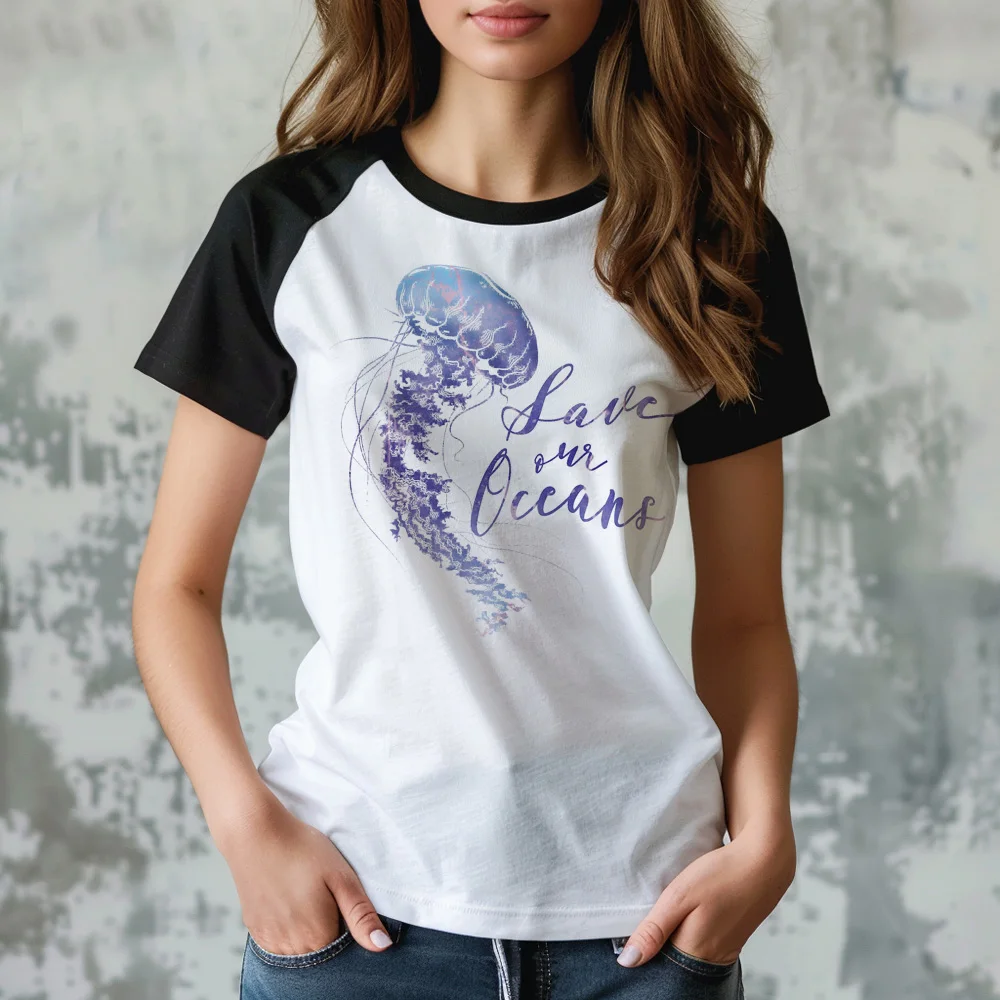 Jellyfish tshirt women Japanese t-shirts girl designer clothing