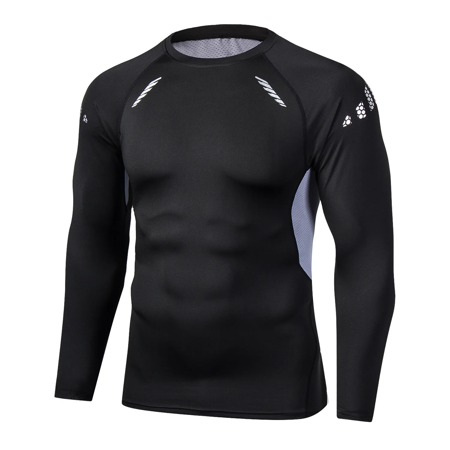 Camiseta deportiva de manga larga para hombre, ropa térmica para correr, culturismo muscular, gimnasio, medias de compresión de secado rápido, invierno