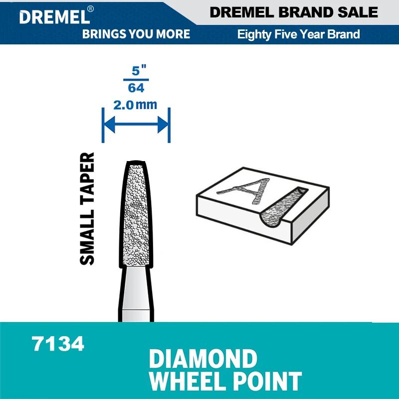 Imagem -02 - Dremel-original 7134 Diamond Wheel Points Gravação de Precisão Corte Carving Bit com 44 mm Bits