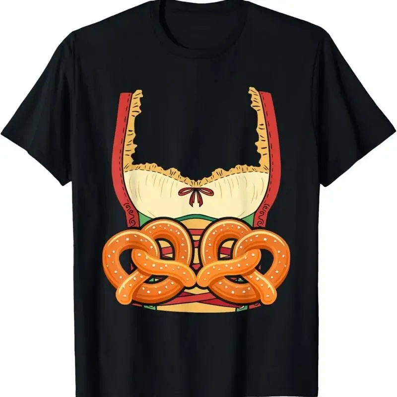 Traditional T Shirt Women Bavarian Pretzel Dirndl Wiesn