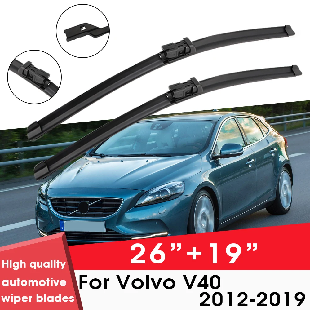 

Car Wiper Blade Blades For Volvo V40 2012-2019 26"+19" Windshield Windscreen Clean Rubber Silicon Cars Wipers Accessories