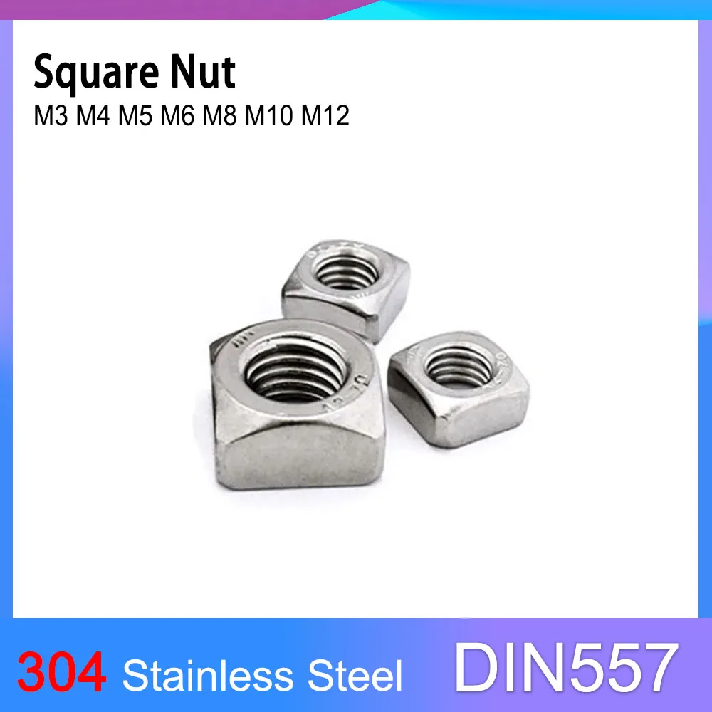 

DIN557 A2 304 Stainless Steel Square Nut M3 M4 M5 M6 M8 M10 M12