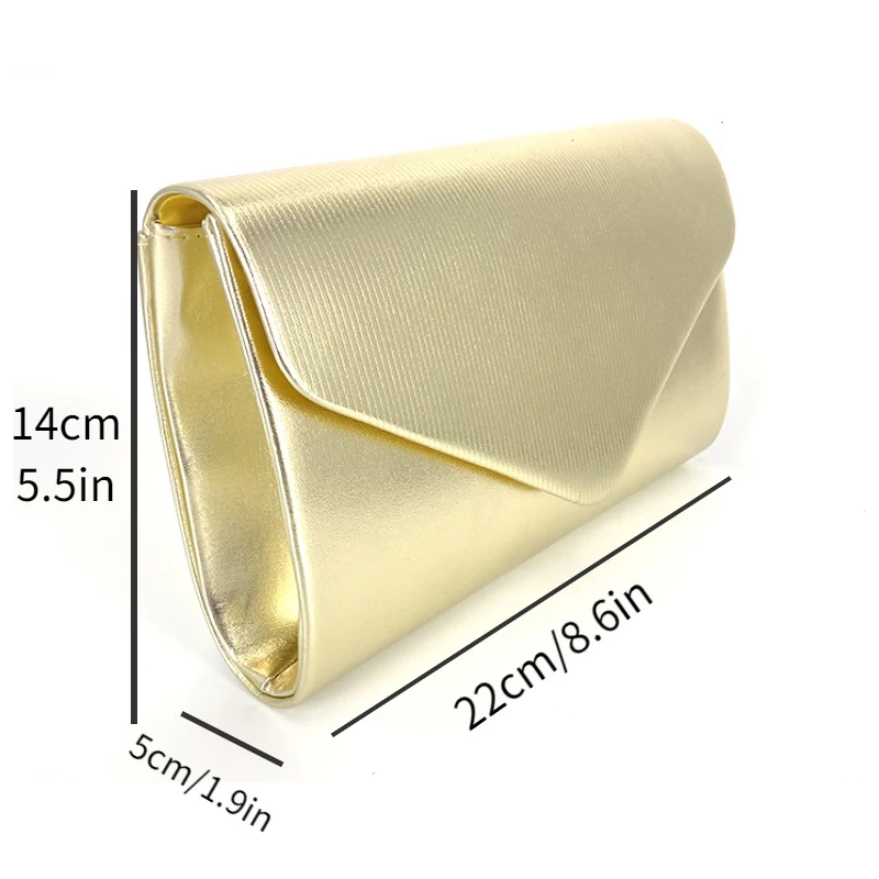 Women Exquisite Evening Clutch Bag Luxury Shiny Leather Envelope Purse Chain Crossbody Bag Ladies Party Wedding Purse Pouch