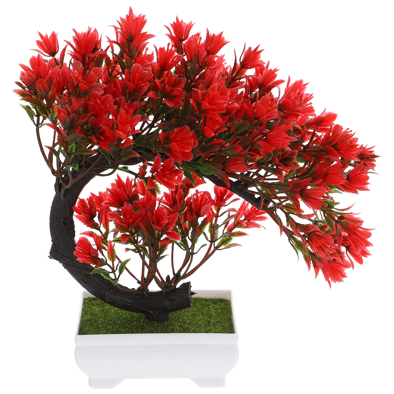 

Artificial Green Potted Plant Home Decor Fake Bonsai Indoor Plastic Faux Flower Tree Ornament Long Lasting Easy Maintenance