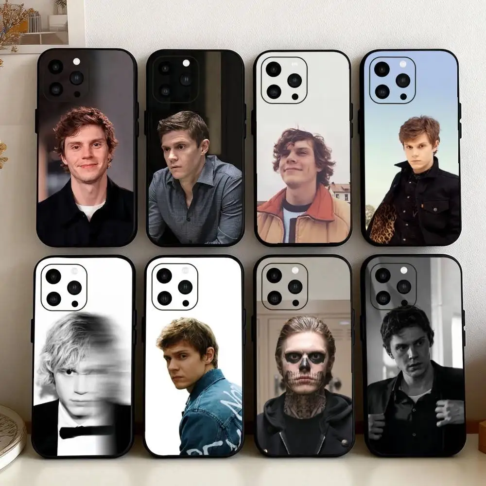 

Famous Actor E-Evan P-Peters Phone Case For iPhone17,16,15,14,13,12 Plus,Max Soft Silicone Black Cover