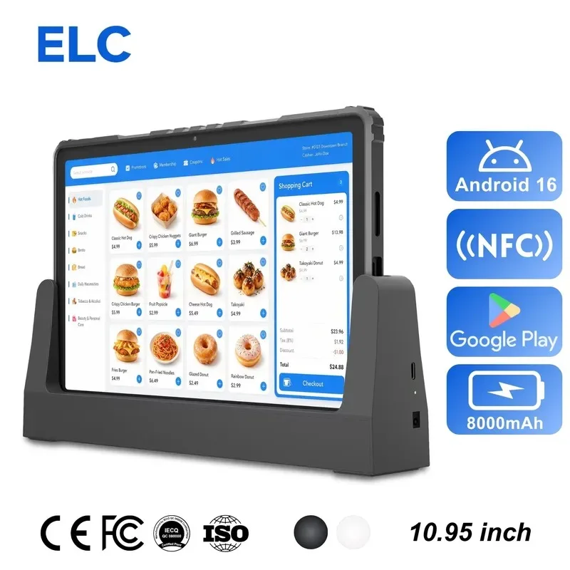 Hot Sale ELC EM1099T 11 Inch SoftPOS Tablet PC Android 16 Desktop Signages 4+64GB 280nits 10 Point Touchscreen Point of Sale