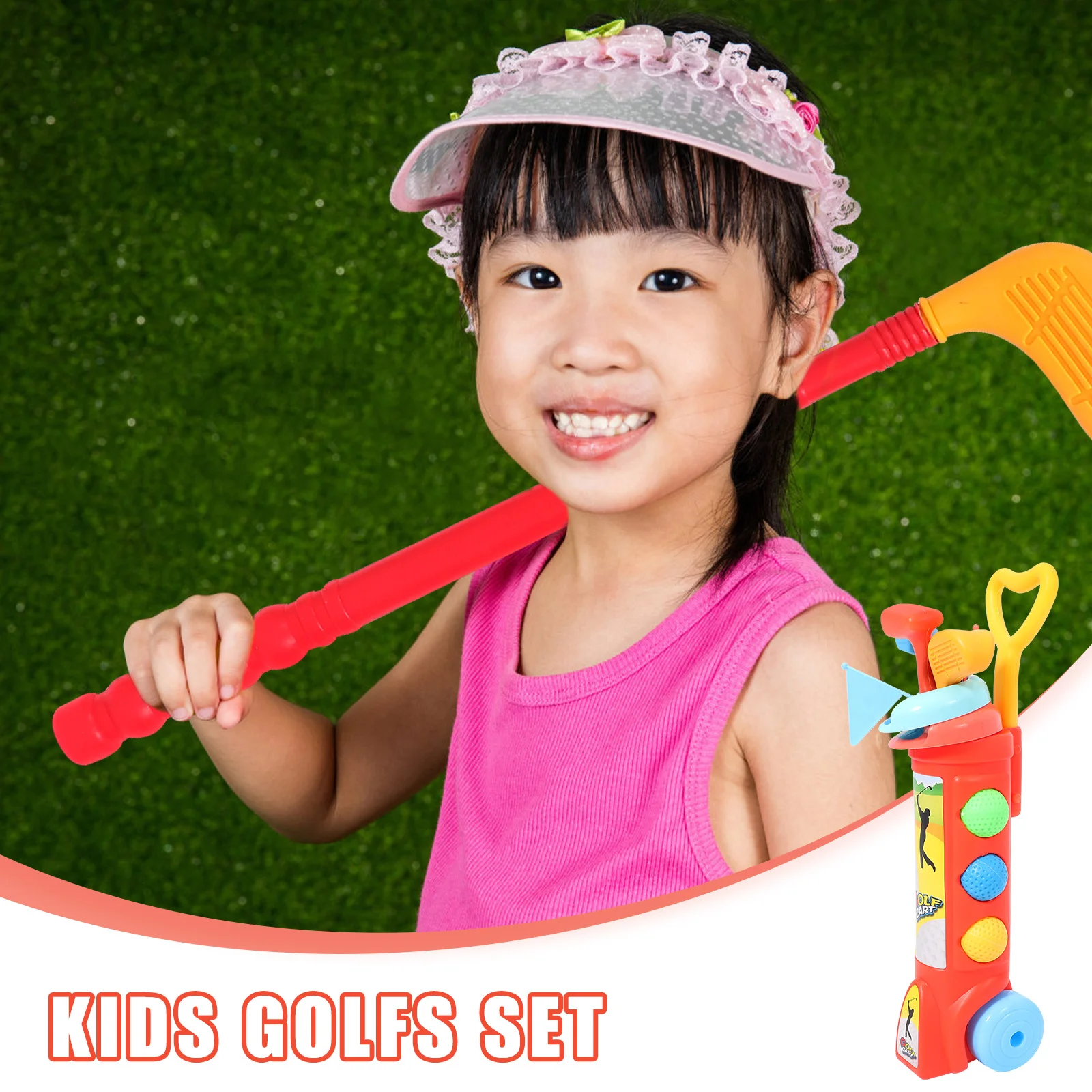 Set da golf per bambini con mazze in plastica e palline multicolori Mini kit da gioco da golf per bambini Attrezzatura giocattolo sportiva per interni ed esterni
