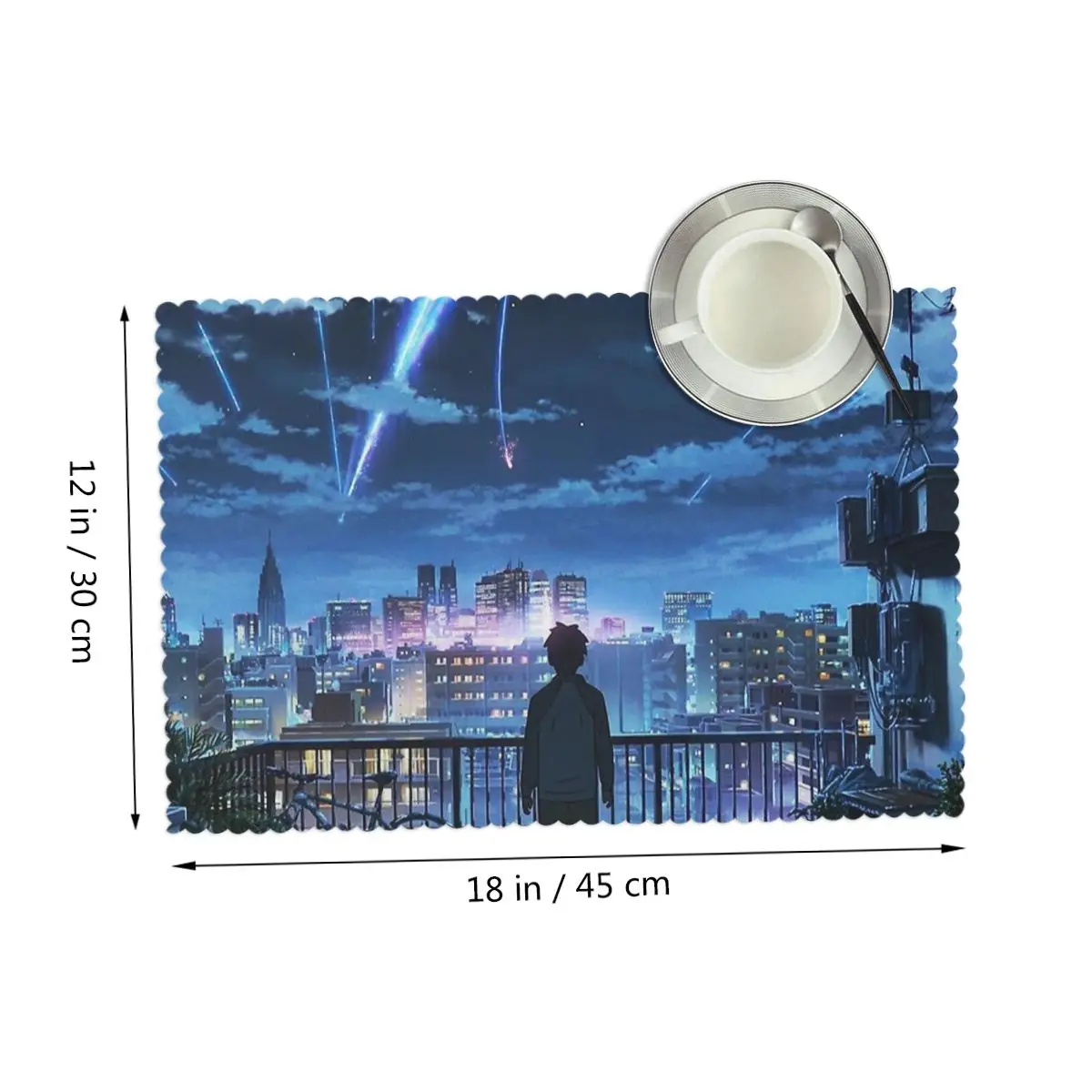 Anime Scenery - Your Name Placemat Washable Plate Mat for Dining Table Bowl Coaster Super Absorbent Mats