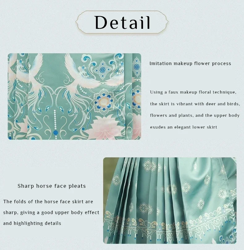 تنورة مطبوعة بشكل تقليدي وجه الحصان للبنات ، Hanfu الصينية ، تنورة الأميرة للأطفال ، صيف ، جديد ، 2023 #5