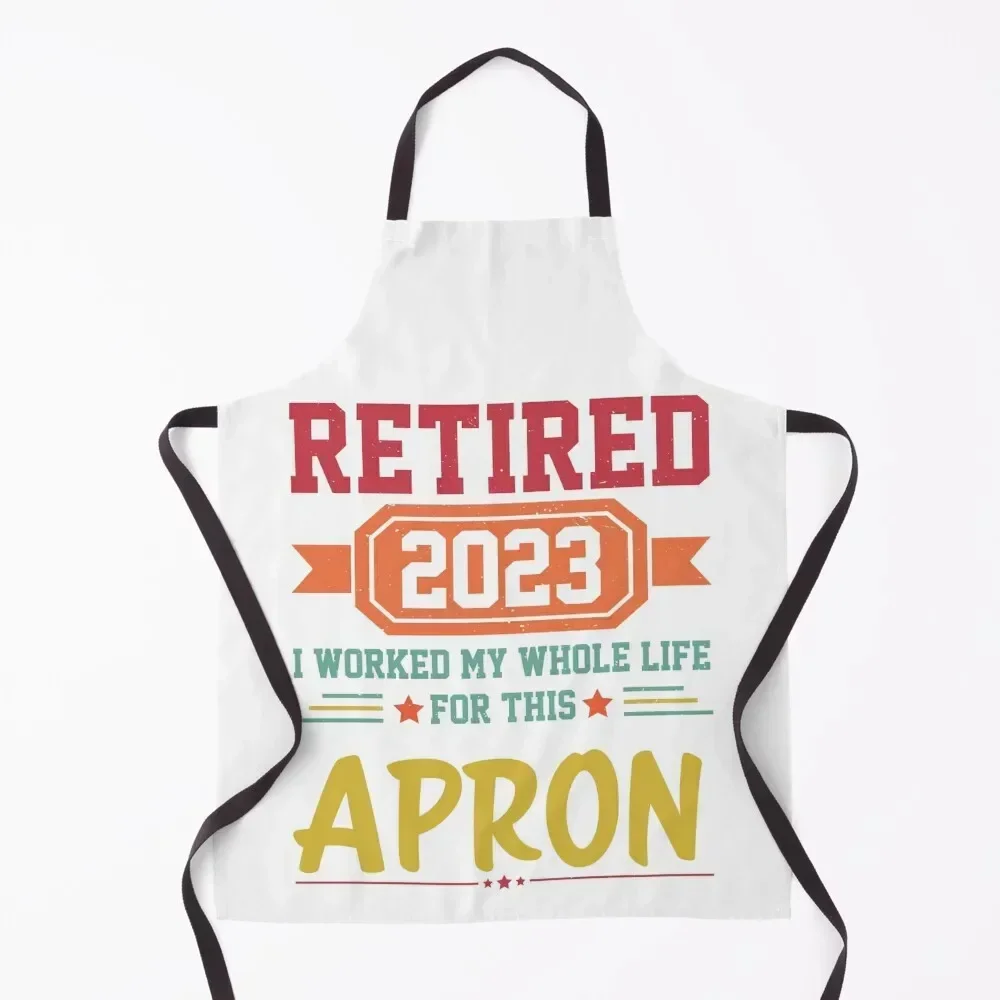 

Retired 2023 I worked my whole life for this Apron Kitchen Chef painting kitchen woman Kids Apron