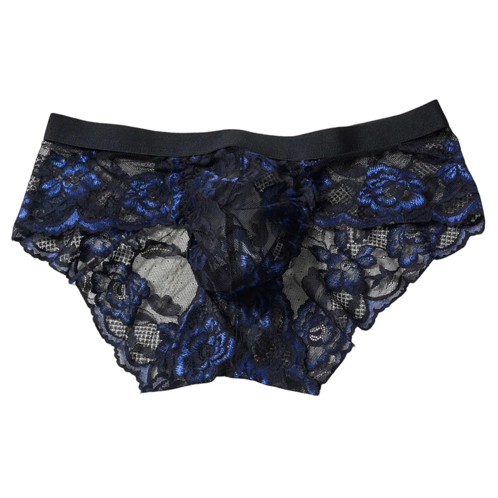 

2026 Men Flower Lace Exotic Brief Sheer Sexy Accessories Hot Mesh Panties Gay Sissy Pouch Temptation Calcinha Low Rise Underwear