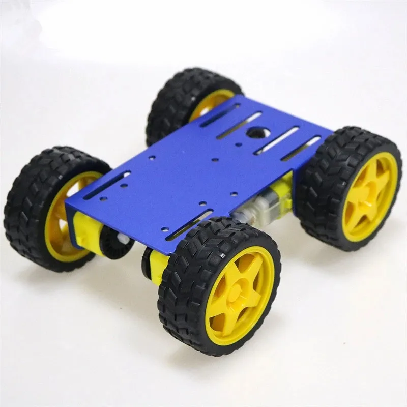 Nieuwe C101 Mini 4WD Smart Robot Tank Car Chassis Kit Tt Motor Metalen 4-Drive Robotic Onderwijs Diy Voor arduino Ongemonteerd