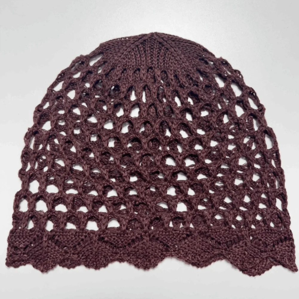 Fashion Hollow Weave Knitted Hat Breathable Solid Color Pullover Hat Openwork Mesh Hat Spring Summer