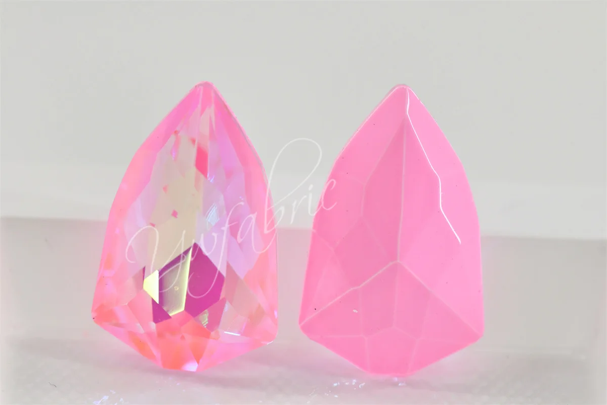 72pcs wholesale glass beads Shield shape rhinestones faceted gem stones glass crystals for crafts clear AB 15mmx24mm
