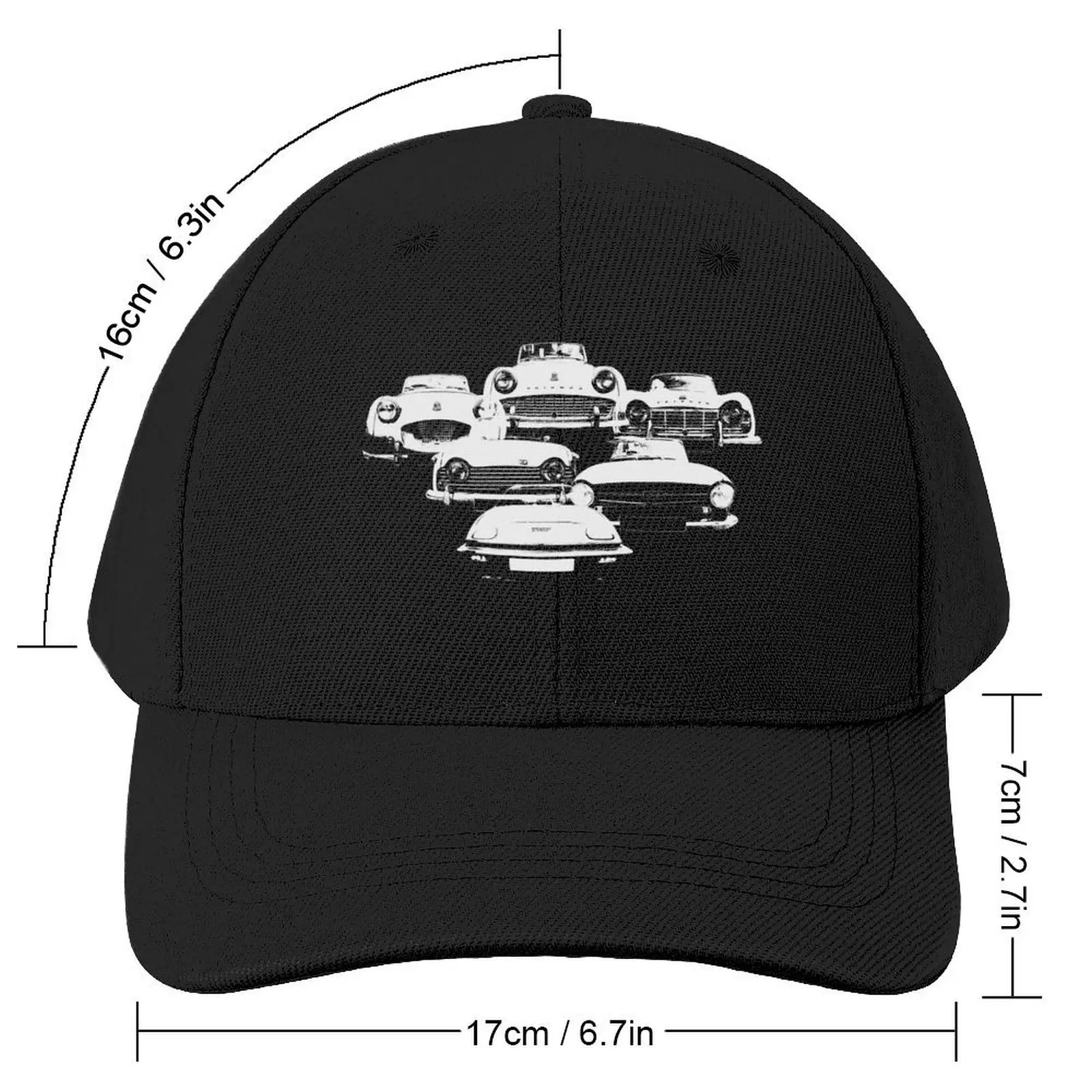 Triumph TR evolution classic British sports cars white Baseball Cap Mountaineering Hood Visor Men's Caps Women's