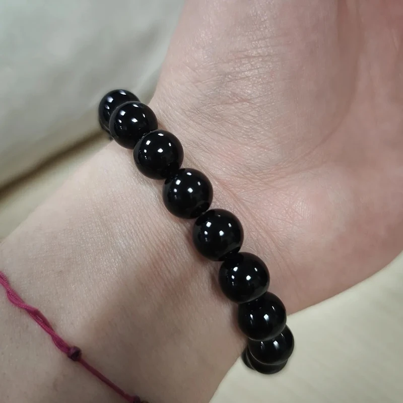 6/8/10/12/14mm Black Obsidian Stone Bracelets Fat Relief Promote Blood Circulation Anti Anxiety Weight Loss Bracelet Jewelrys view 5
