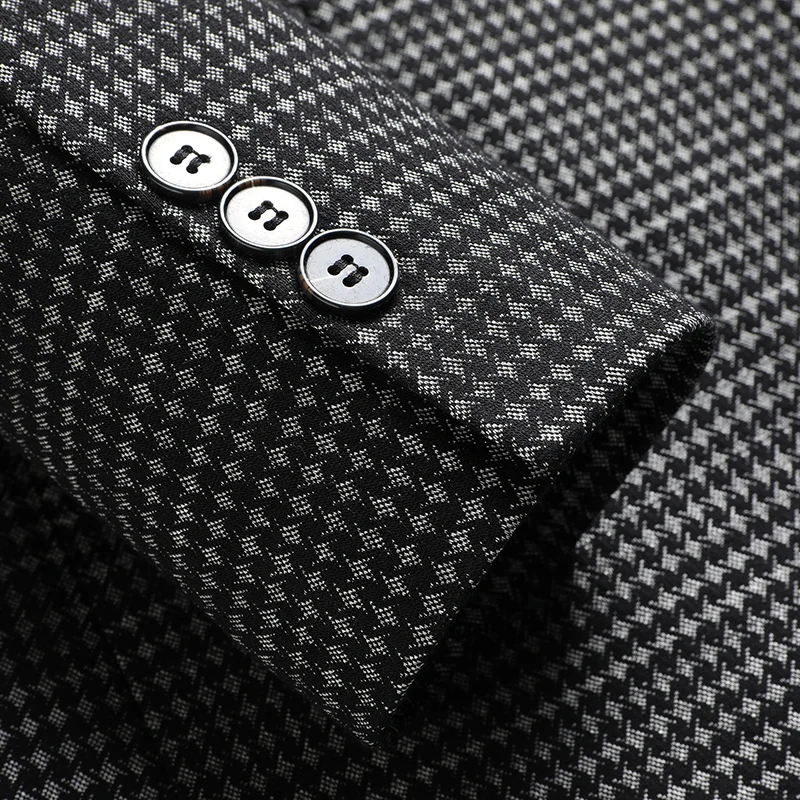 سترة رجالية كاجوال، عصرية، عصرية، رياضية وتنحيف على الطراز البريطاني للأعمال، سترة زفاف مربعة الشكل #4