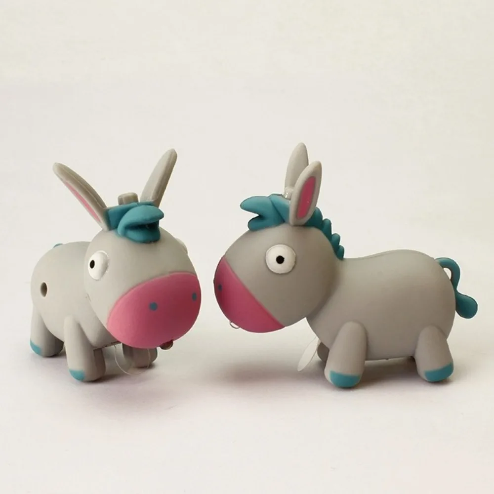 Fidget Cute Donkey Sounding Key Ring LED Light Mini Fingertip Clicker with Bell Sound Effect Sound-producing Handbag Decor