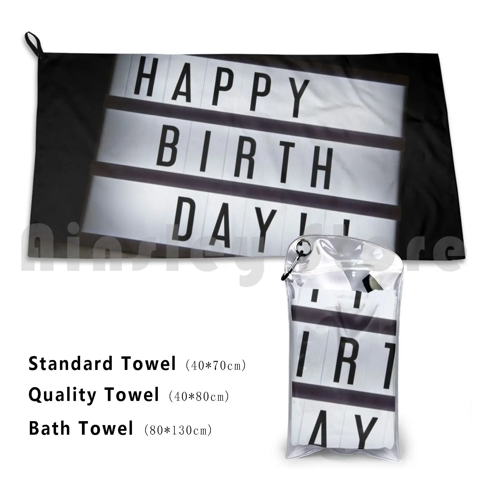Happy Birthday! Custom Towel Bath Towel Birthday Happy Congratz Congratulations Congrats Day Birth-image
